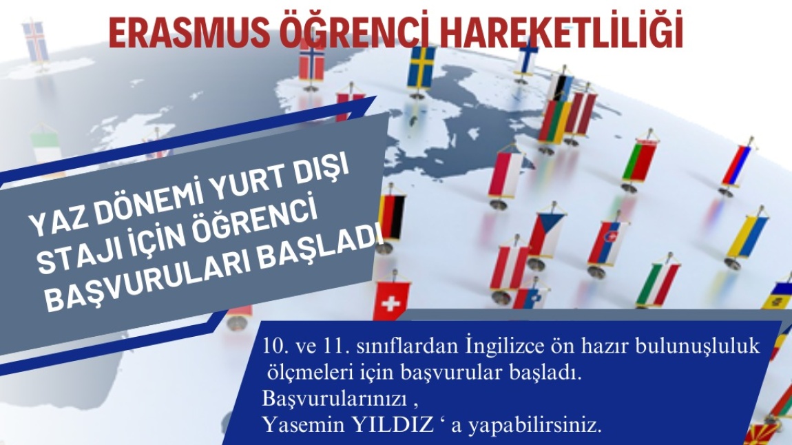 ERASMUS PROJESİ KAPSAMINDA YURT DIŞINDA STAJ YAPACAK ÖĞRENCİLERİMİZİ BELİRLİYORUZ.